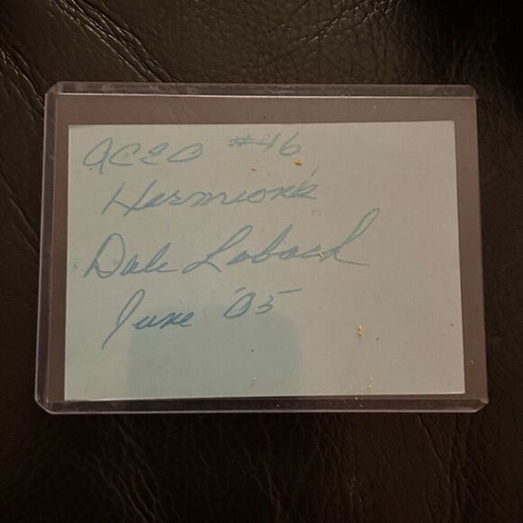 Vintage ACEO Original Art “Harmionè” Woman on Blue Paper by Dale Lobach 2005 - Picture 2 of 2